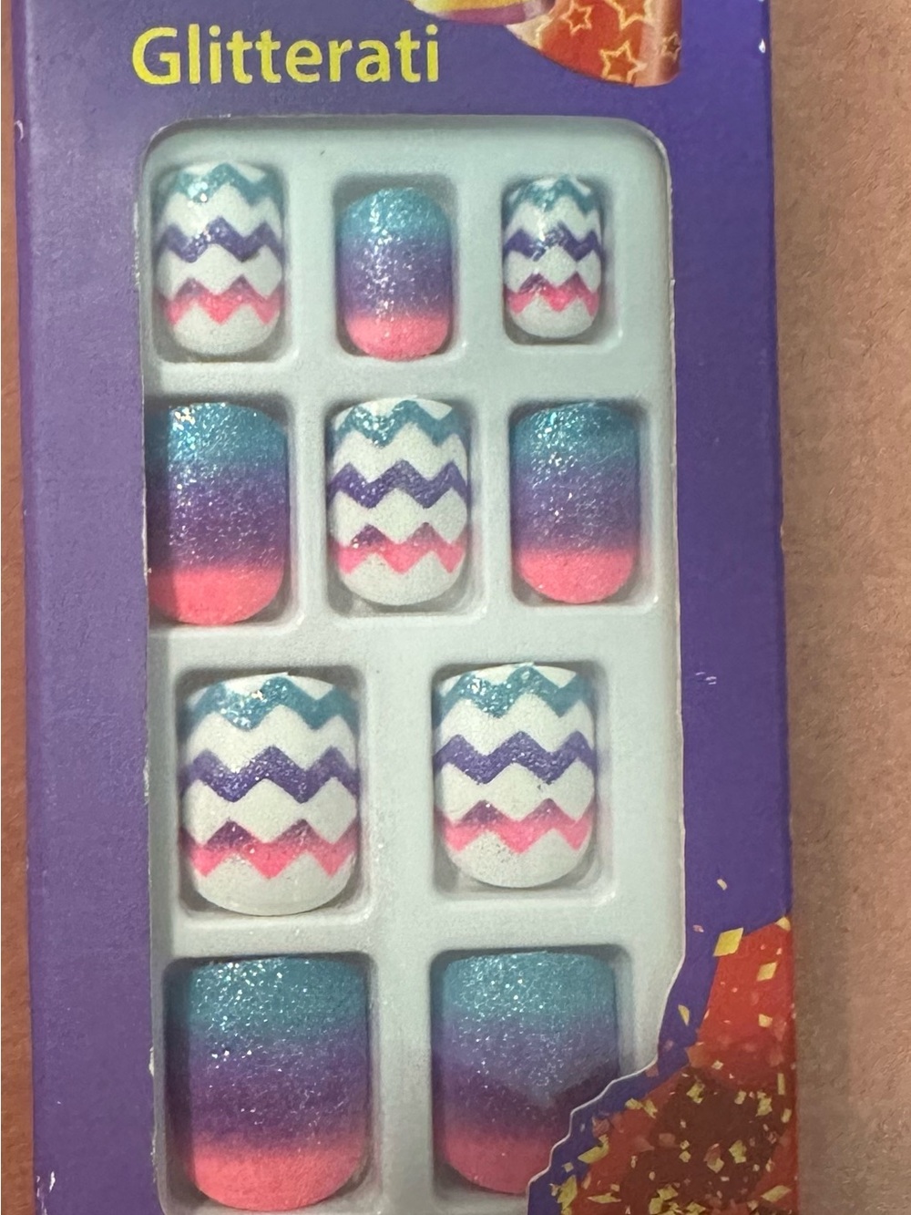 Multi-Color girls Press-On Nail Set